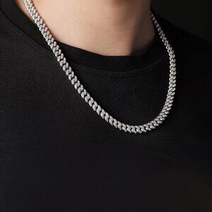Certified Moissanite Diamond S925 Silver Keel Necklace
